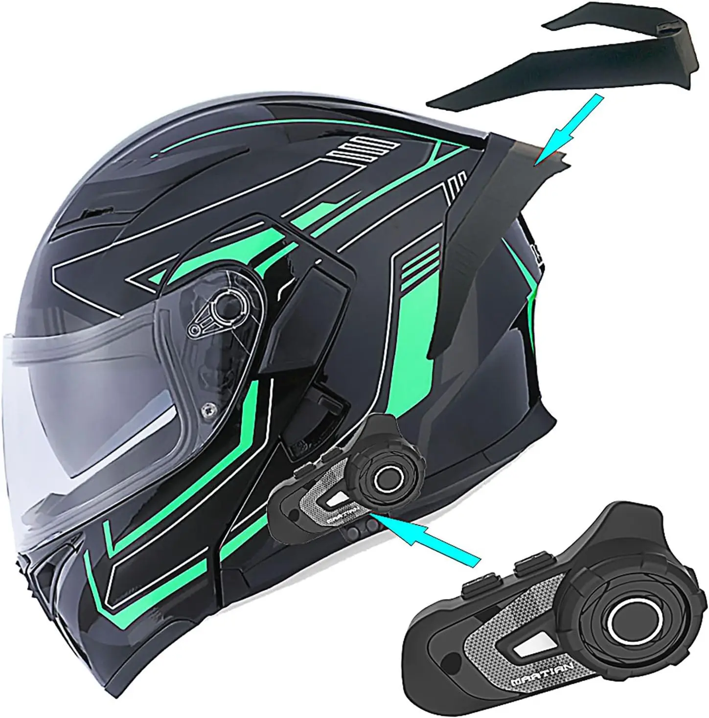 

Motorcycle Modular Full Face Helmet Flip up Dual Visor Sun Shield: HB89