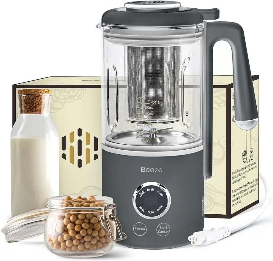 Automatic Nut Milk Maker - 14oz Nut Milk Maker Machine, Glass Blender, Built In Strainer, Smart Touch, 12-Hour Delay Timer