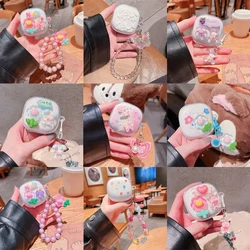 For Xiaomi Redmi buds 6 Play 3D Cherry Butterfly Earphone Soft Cover Redmi Buds 6 play Earphone Earbuds Box Fundas With Keychain