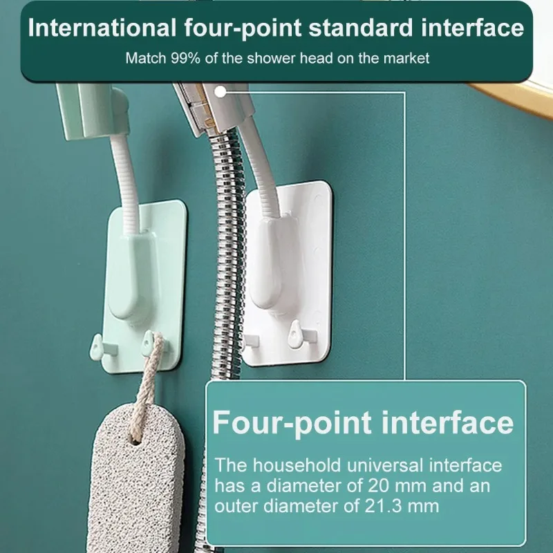 360 Shower Bracket Punching-free Fixer Hanging Shower Head Children Shower Head Adjustable Bathroom Wall Flower Drying Base