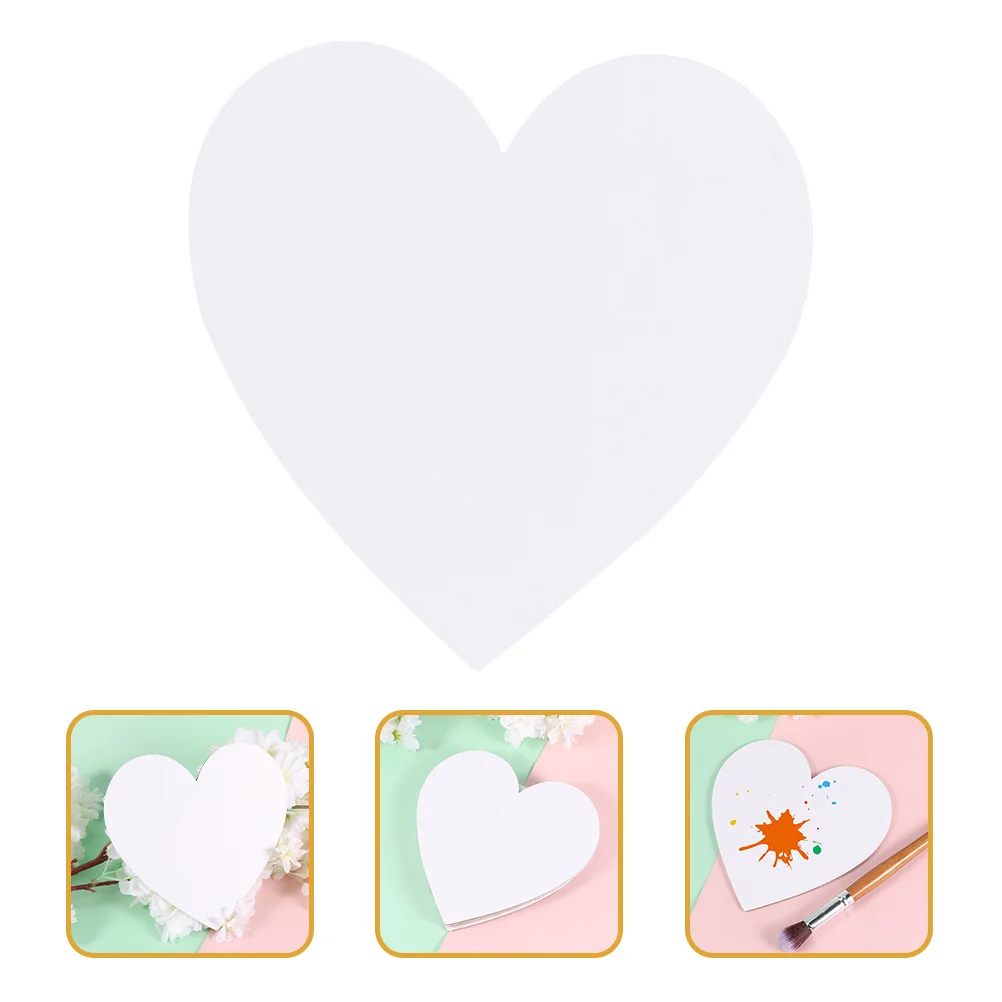 

10Pcs Cotton Blank Drawing Panels Heart Shape Oil Paint Boards Durable for Beginner Artists Students Painting Supplies