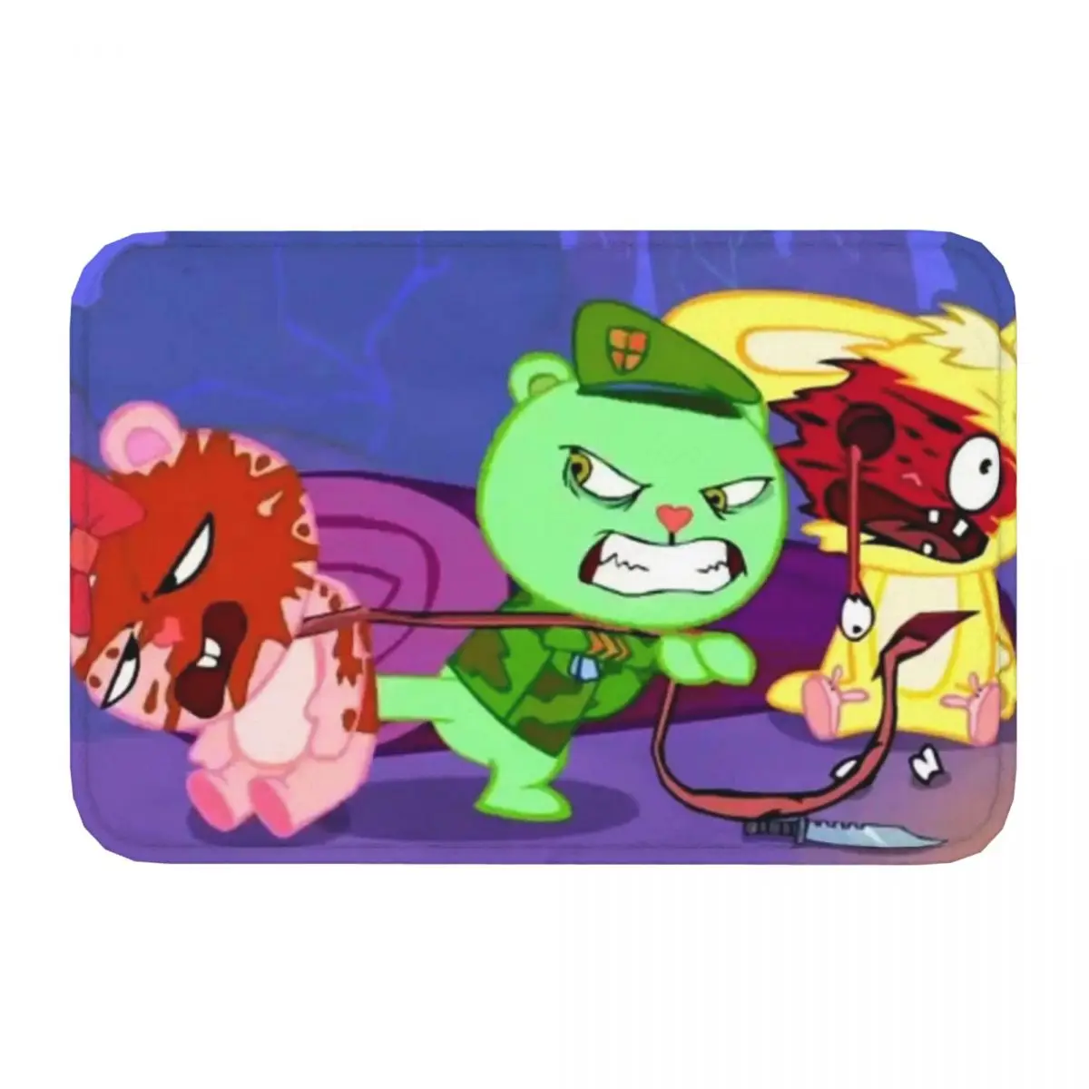 Happy Tree Friends Non-slip Doormat This Is Your Knife Living Room Kitchen Mat Prayer Carpet Home Pattern Decor