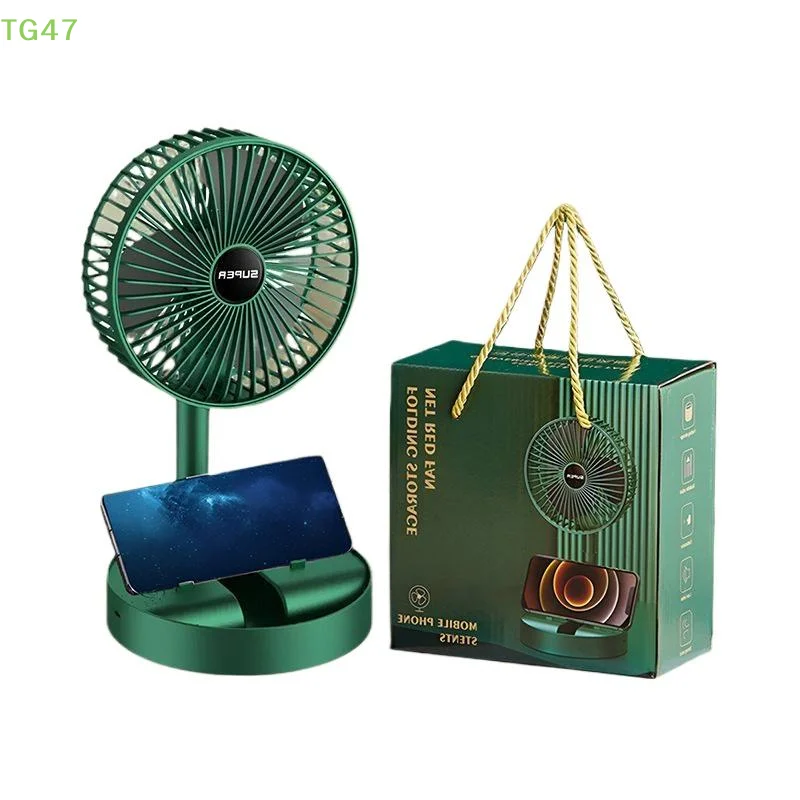 【HM】Portable Folding Fan Mini Stand Fan Adjustable Height Mute Desktop Fan Air Circulation Fan Floor Fan Adjustment