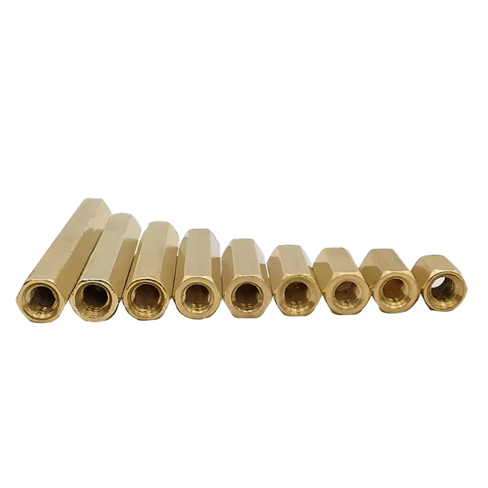 10Pcs M3 Female to Female Brass Hexagonal Studs Spacers Screw Standof Hollow Pillars 6MM-40MM