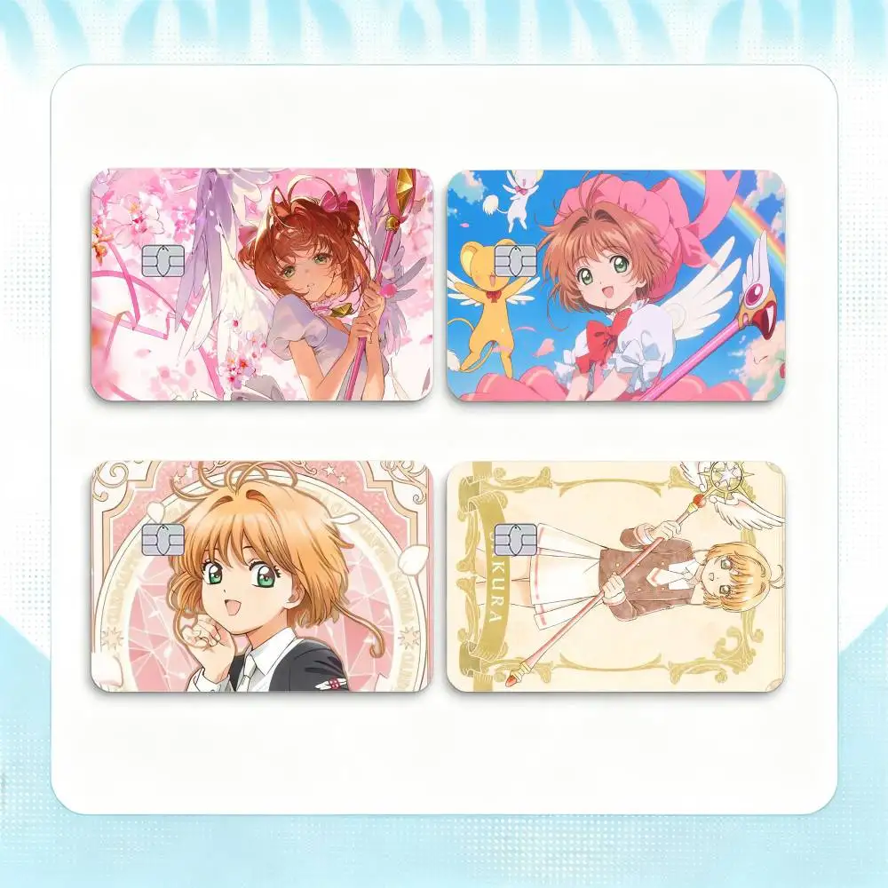 Anime Cardcaptor Sakura  Credit Card HD Stickers Game Card Decal Small Chip Waterproof Sticker Gift