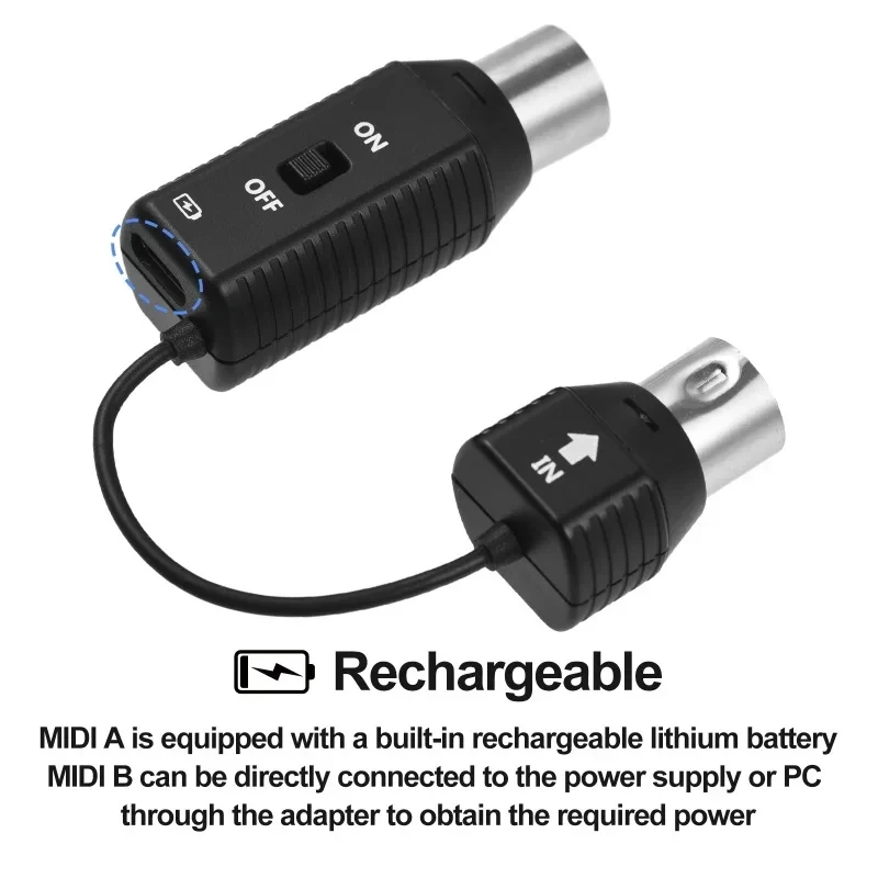 Мини-беспроводная система адаптера MIDI M-VAVE MS1 Plug & Play/для беспроводного MIDI-передатчика