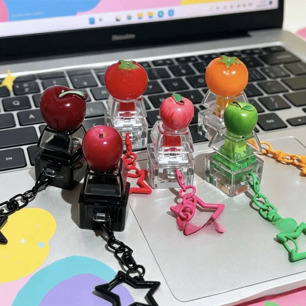 Single Keycap Shape Fidget Keychain Soft Light Mute Press Design Keychain Pendant Smooth Sturdy Material Compact Lightweight