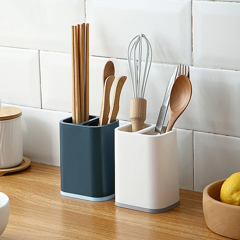 Plastic Chopstick Spoon  Storage Rack Box Kitchen Drain Basket Dish Drying Holder Tableware Organizer Container Cutlery Dryer