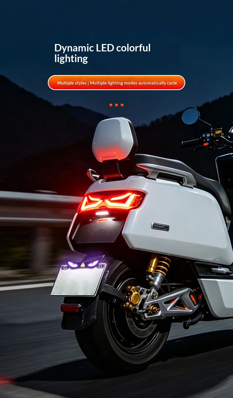 2026 Neuestes Motorrad Cool Demon Eye LED Kennzeichenbeleuchtung Wasserdichtes Ambientlicht Scheinwerfer Bremslicht Motorradbeleuchtung – Detail 8