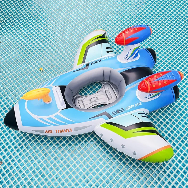 Inflatable Aircraft Swim Ring Tube Toy Baby Swimming Ring Seat for Kid Swim Circle Float Swim Pool Water Fun Toy for Children