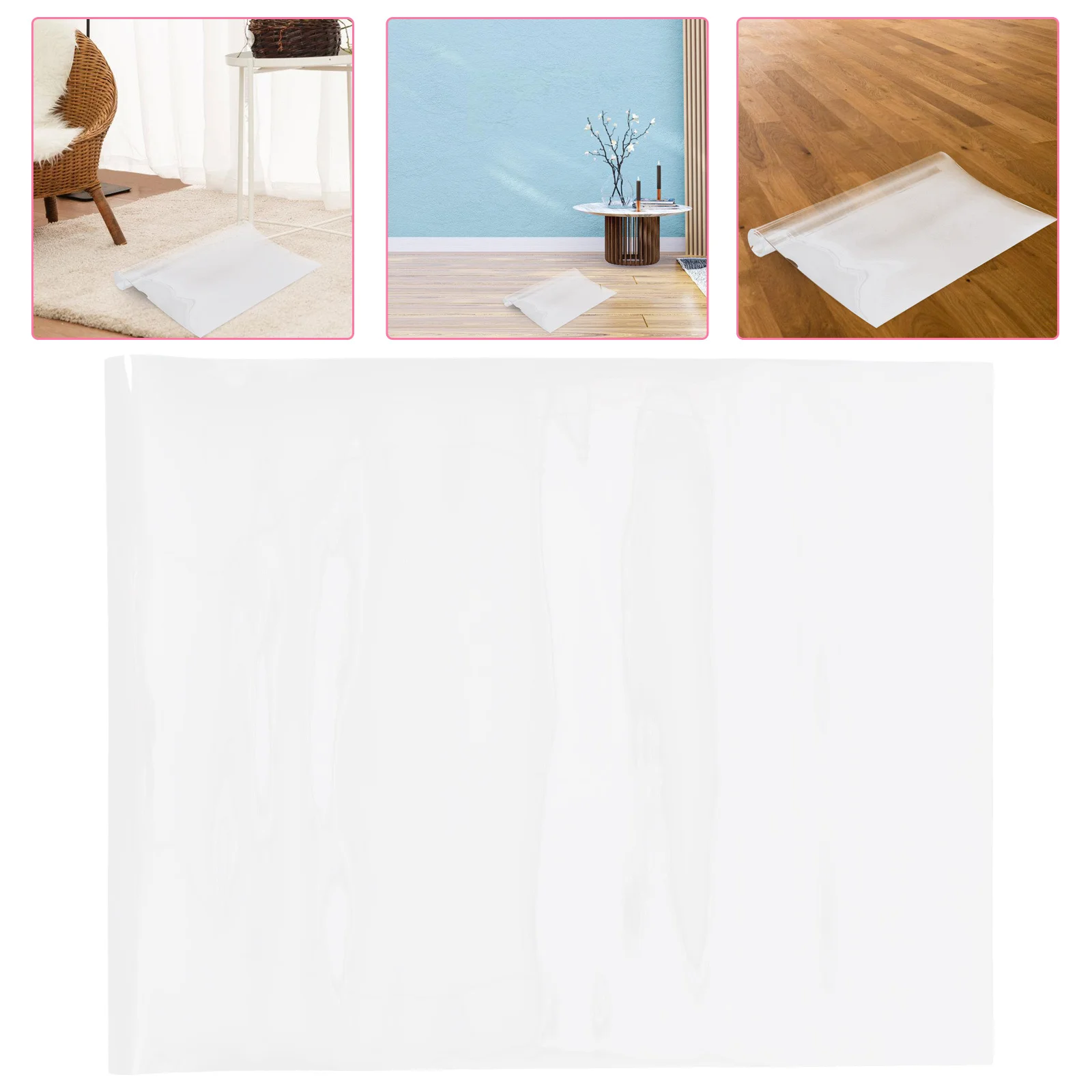 

Clear PVC Floor Protector Mat for Carpet Heavy Duty Anti-Scratch Rug Pad Smooth Lightweight No Assembly Needed Furniture and
