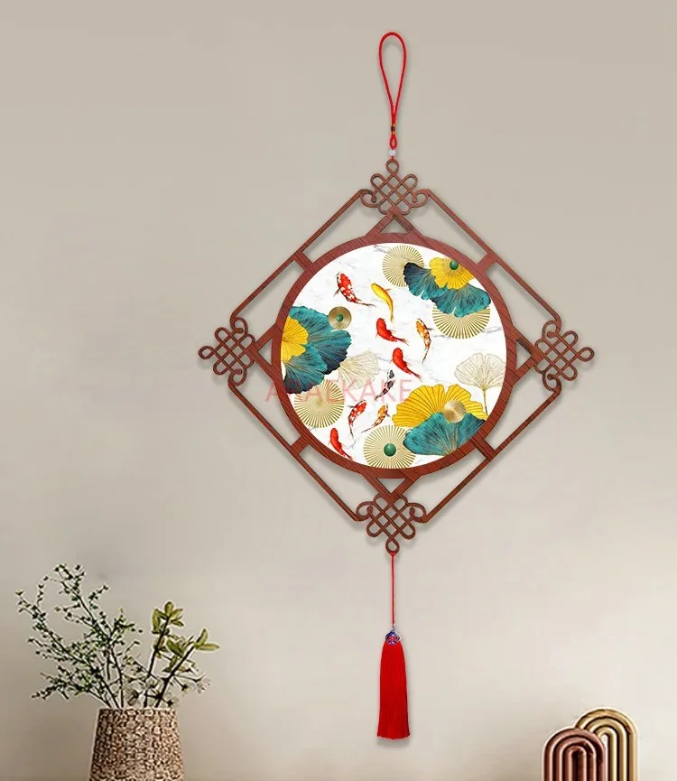 Nine Fish Painting, Chinese Knot Hanging Decoration, Entrance Door, Entrance Pendant, Living Room, Corridor Decoration Painting