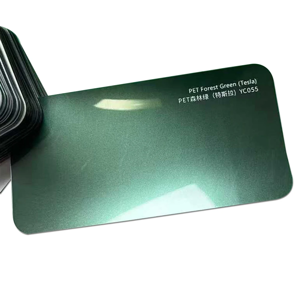 PET Car Wrap Film Metallic Green Bubble Free Waterproof Automotive Color Change Film