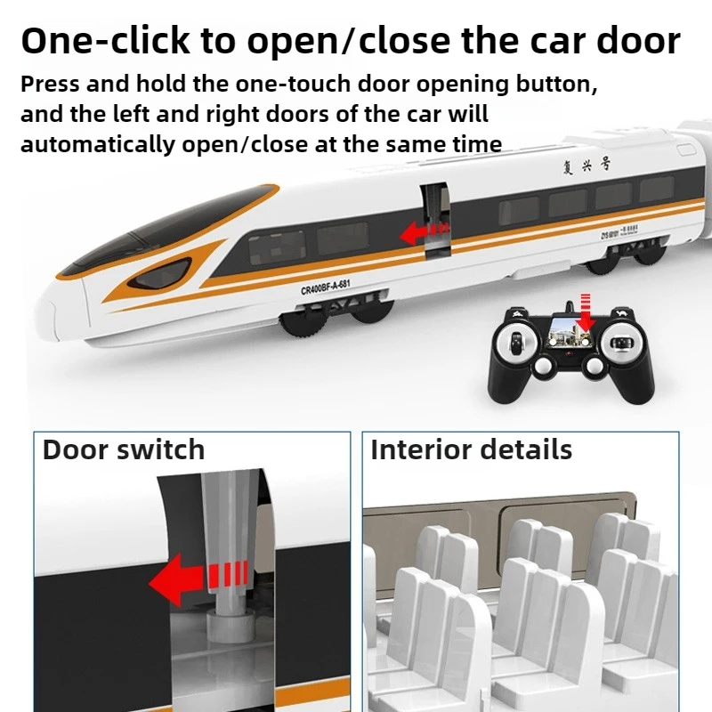 1/18 Remote Control Train Harmony and Fuxing High-speed Rail Toy Without Track Multi-function Train Model Boy Toy Gift