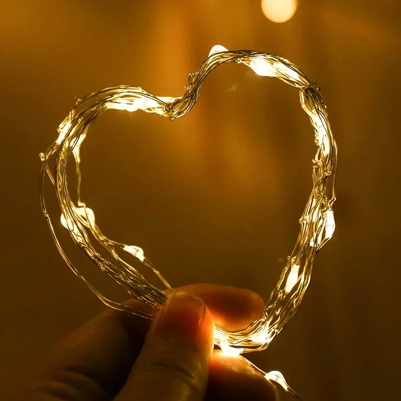 3AA Battery Operated 2M 20 LEDs Luces Lights Copper Wire Timer Christmas Party Decoration Garland Fairy Light Strings for Home