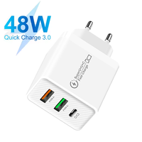 48W USB C Charger EU US UK Plugs USB PD Fast Charging QC 3.0 Wall Charger For iPhone Samsung Xiaomi Mobile Phone Adapter Travel