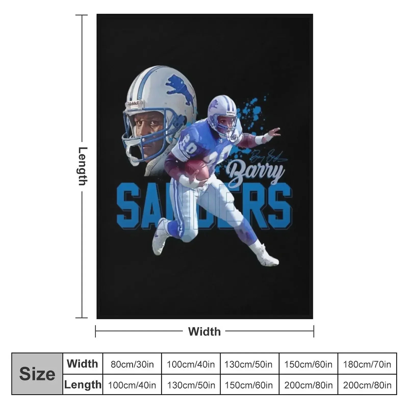 Barry Sanders Throw Blanket couch cozy soft plush fuzzy picnic outdoor blanket