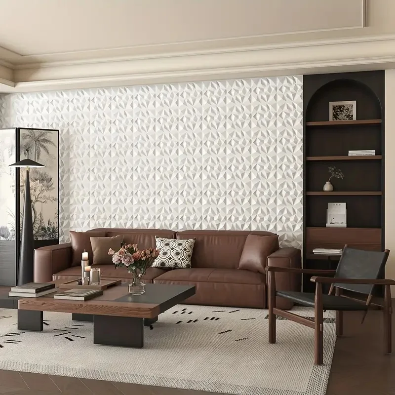 12pcs House Wall Renovation Stereo 3D Wall Panel Non-self-adhesive Art Tile 3d Wallpaper Room Bathroom Ceiling Wall Decoration view 4