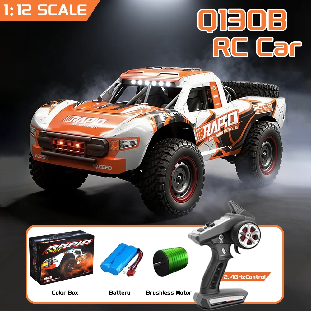 

Q130 Brushless Motor 4x4 2.4G Off-Road RC Car 1:14 Scale High Speed Desert Pickup Truck Toy Adult Children Boys Racing Car Gift