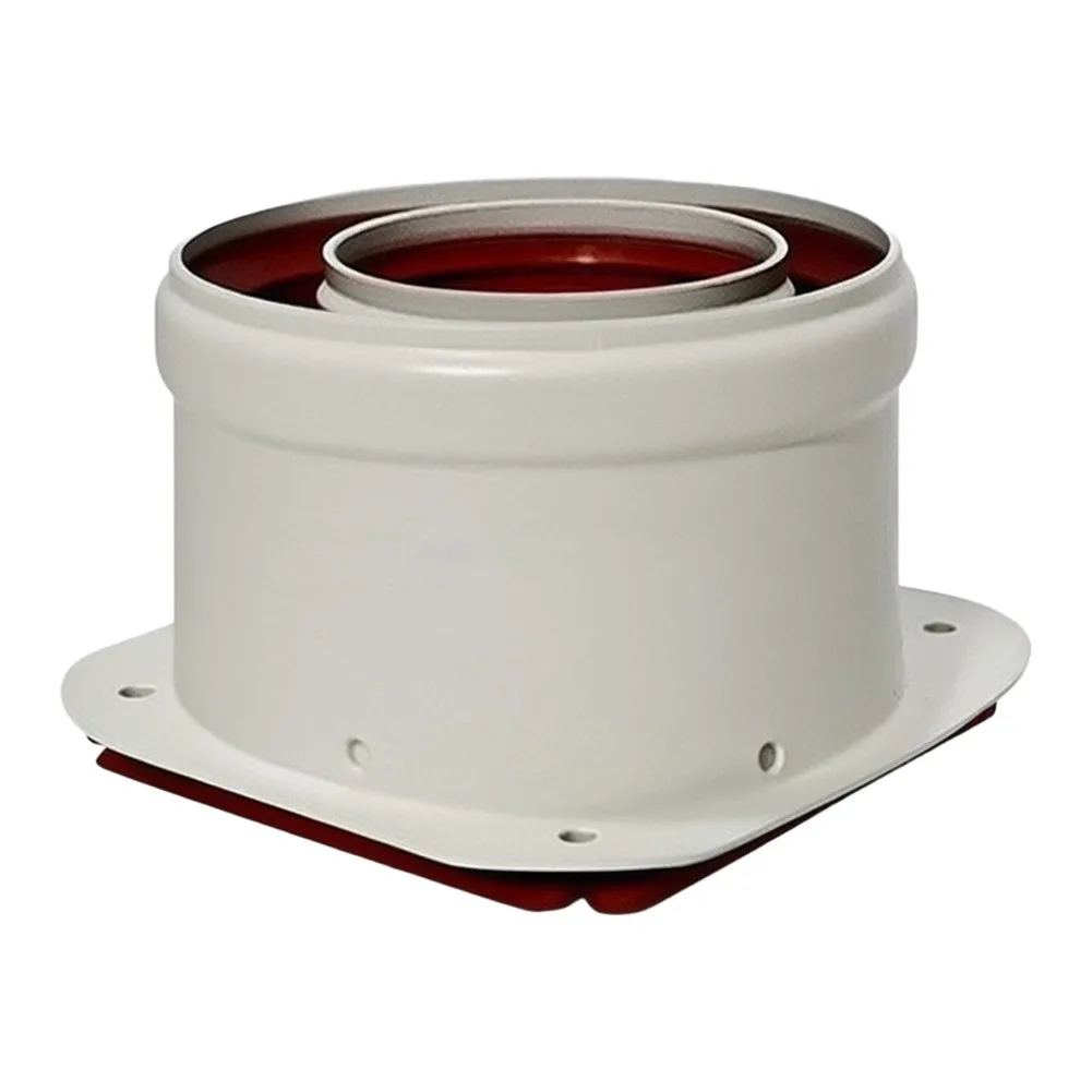 Square to Round Duct Adapter Flange for For fireplace Ventilation and Fan Systems Galvanized 12 cm x 12 cm x 14 cm
