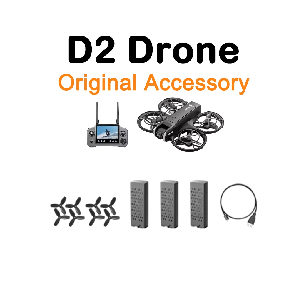 D2 Screen Drone WIFI FPV ESC RC Quadcopter Original Accessory D2 Propeller Blade / 3.7V 1200mAh Battery / USB Charger Cable