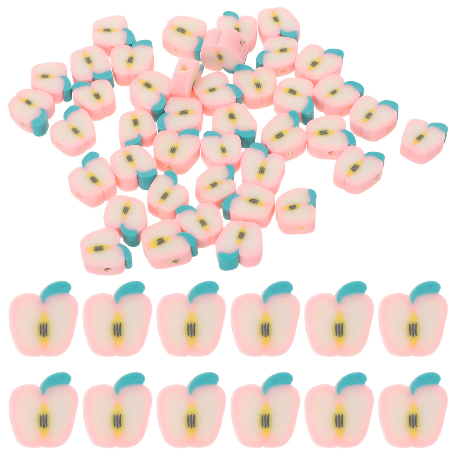 

200Pcs Fruit Polymer Clay Beads Handmade Shape Large Hole Loose Spacer Beads Halloween Christmas DIY Bracelet