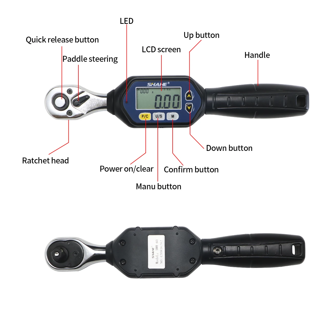 Digital Torque Wrench 1/4inch 3/8inch 1/2inch Professional Bike Car Repair Adjustable Torque Wrench Hand Tools