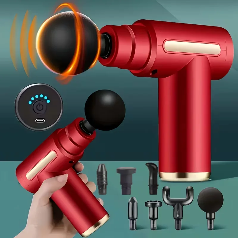 Rechargeable High Frequency Percussion Massager, USB Charging 1200mAh Lithium Battery Deep Tissue Muscle Massager for Fitness Pain Relief, Ideal Gift for Men Women