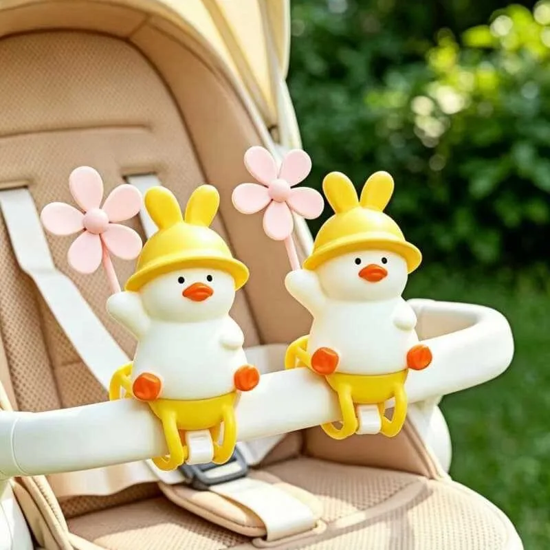 

Cute Yellow Duck Windmill Baby Cart Decoration Newborn Photography Prop Handmade Baby Cart Pendant Ornament