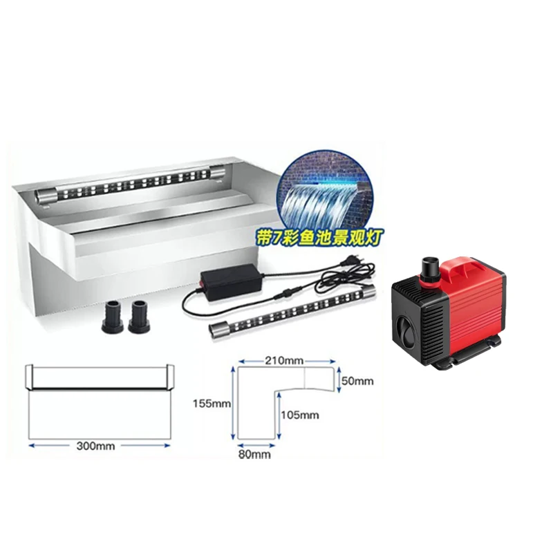 

Pool Waterfall Fountain 304 Stainless Steel Silver Pool Spa Fountains Garden Outdoor for Ground Pools Pond Water Feature Penguin