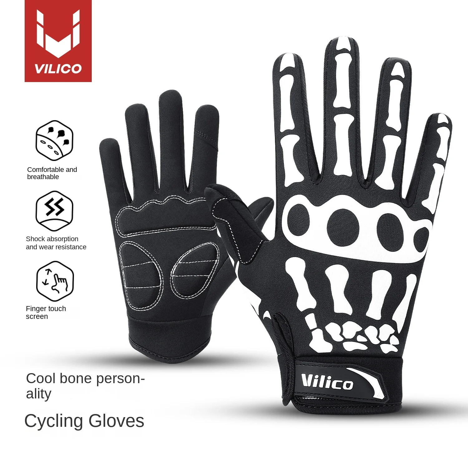 

Велосипедные перчатки со скелетом и полным пальцем, сенсорный экран, MTB, дорожные велосипедные перчатки, дышащие противоскользящие спортивные перчатки для мужчин и женщин, уличная езда