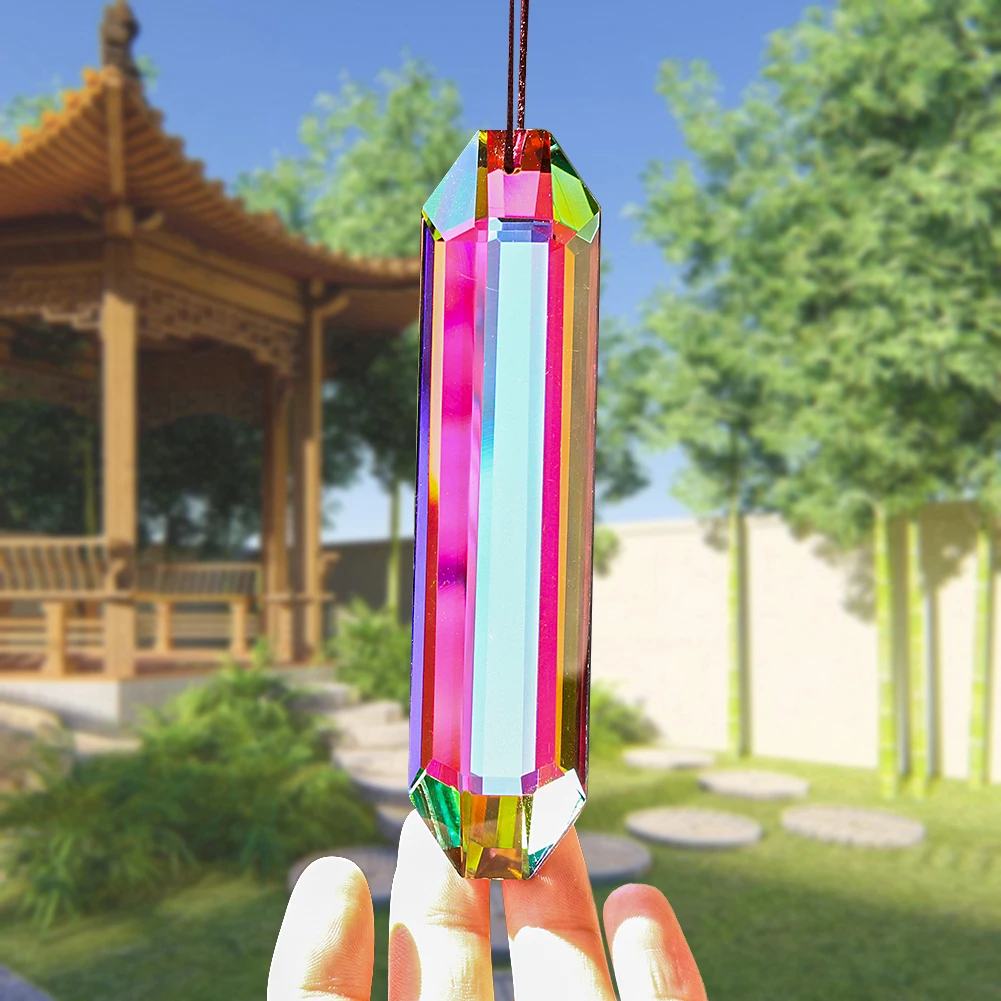 

120mm Light Condenser Crystal Glass Prism Garden Hanging Sun Catcher Decor Rainbow Maker Window Pendant Chandelier Accessories