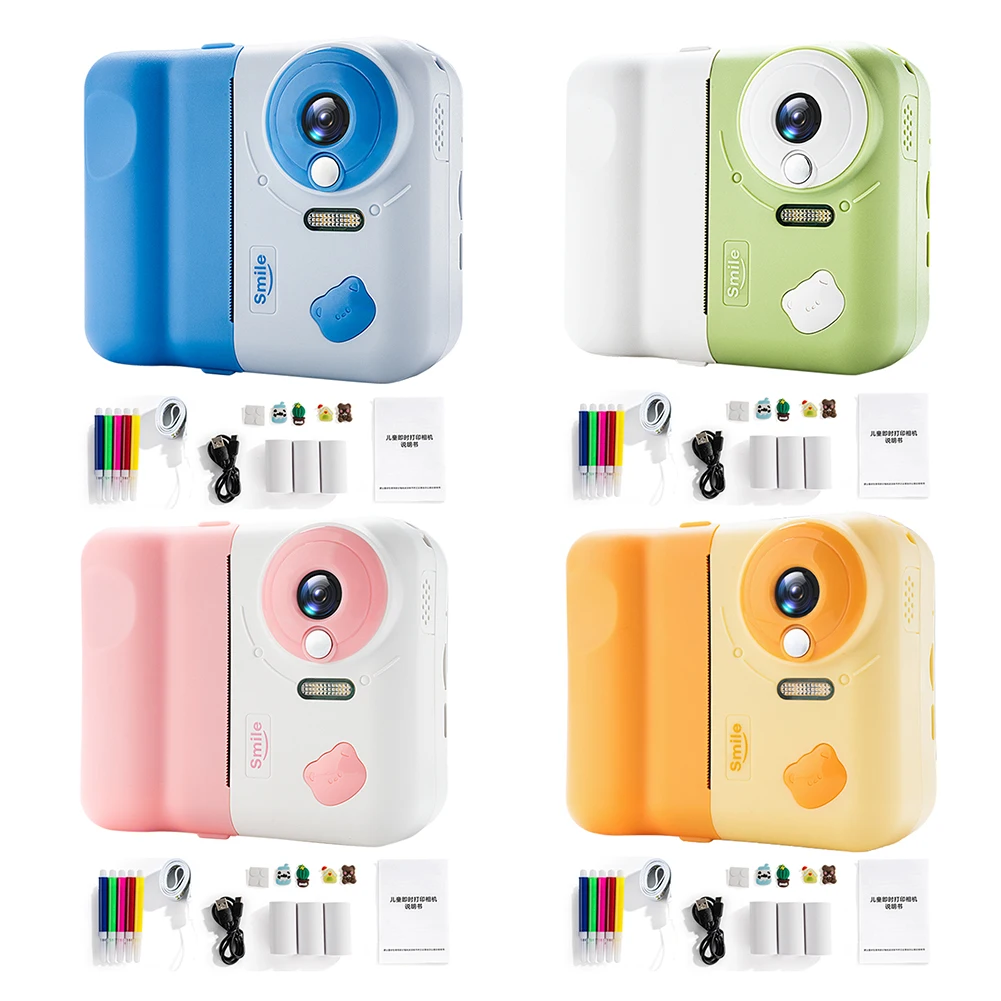 HD 1080P Kids Mini Instant Print Camera with 3 Rolls Print Paper Thermal Printing Camera Birthday Gift for Girls Boys Aged 3-12