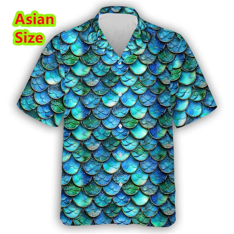 

Summer Street Man Shirt Fish 3d Printing Fashionable Breathable Loose Large Luxury Casual Short Sleeve Hawaiian Shirt Y2k Tops