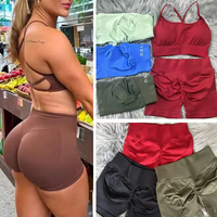 Women's Yoga Shorts Stretch Breathable Peach Hip Hip Fitness Running Shorts Hip High Stretch Sweat Wicks Running Shorts