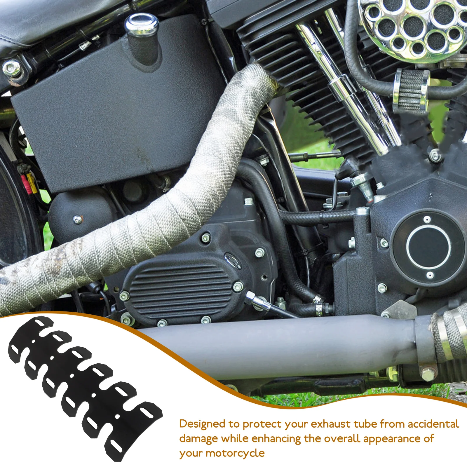 

Motorcycle Exhaust Protection Heat Shield Insulation Anti-Scalding Durable For Off Road