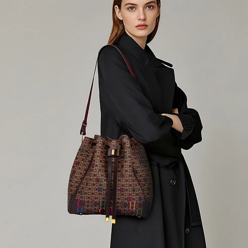 Bolso de mano clásico de lujo para mujer, bolso tipo cubo, moda, estampado de PVC, hombro, marca de lujo, cartera de diseñador clásica