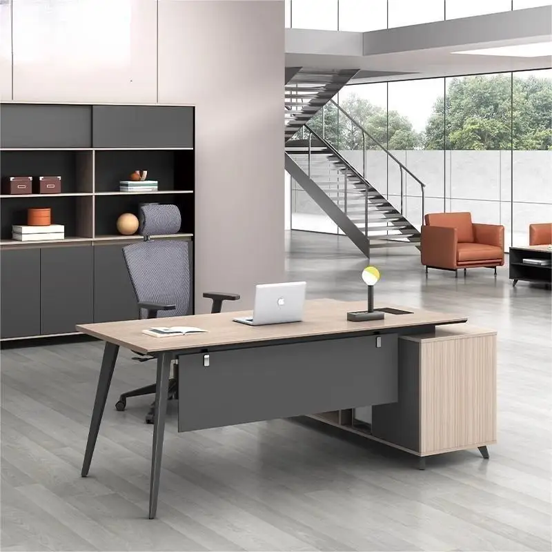 Hot Selling High-Grade Solid Wood Light Baking Paint Chinese Style Modular Conference Room Luxury Executive CEO Desk