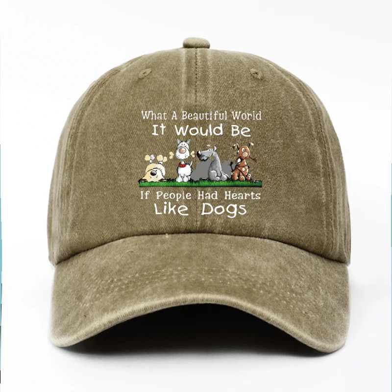 [Dog Paw Baseball Cap] Lightweight Adjustable Women's Baseball Cap - Dog Paw & Human Footprint Print with Inspirational Dog