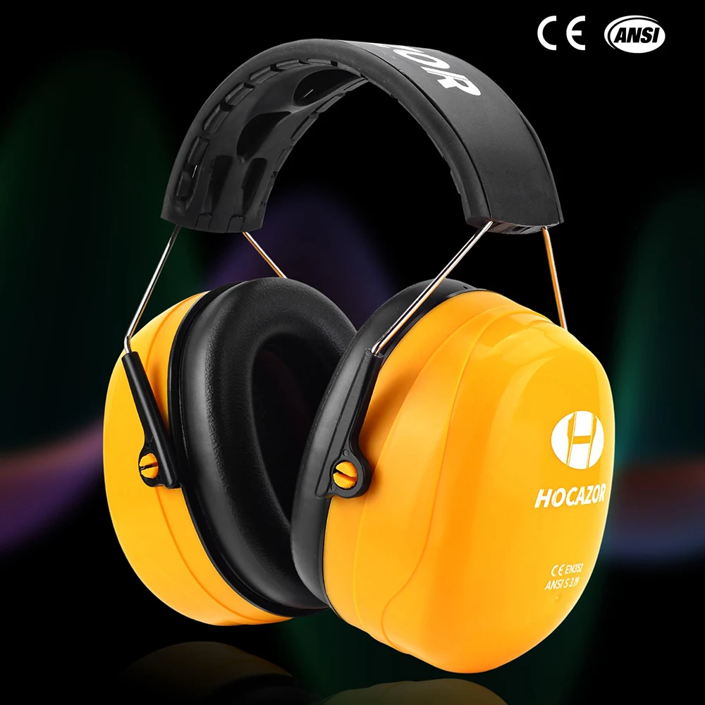 HOCAZOR Noise Reduction Earmuffs Hearing Protection Headphones NRR 28dB For Shooting Mowing Construction Woodworker Gun Range