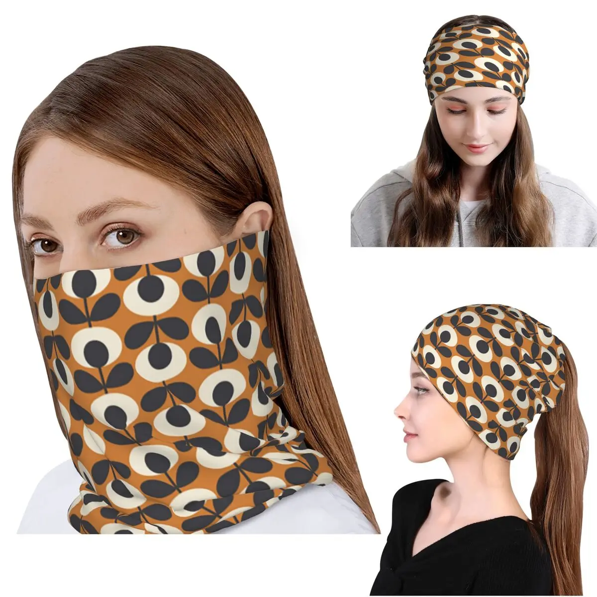 

Orla Kiely Flowers Abstract Bandana Neck Cover Wrap Mask Scarf Multifunction Cycling Scarf Beanies Hat Unisex Adult Washable