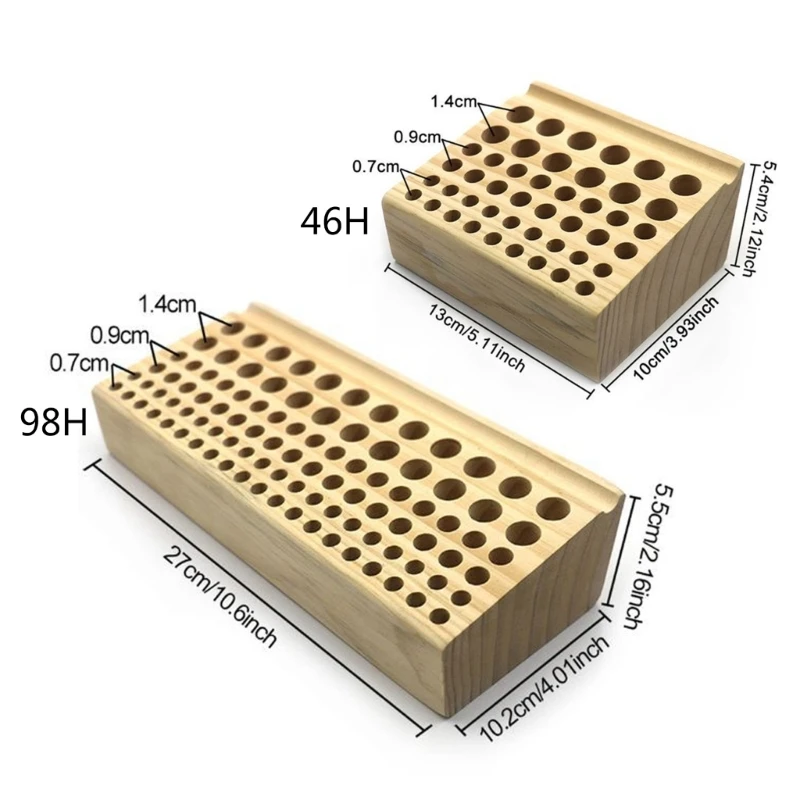 46/98 Holes Leather Craft Tool Rack Wooden Tool Stand Holder