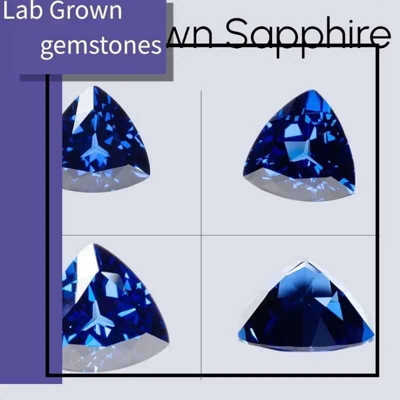 

S-Lab Grown Sapphire Royal BlueColor Trillion Cut AAA+Clarity Gems For Jewelry Setting&Custom Design Selectable Certificate-M