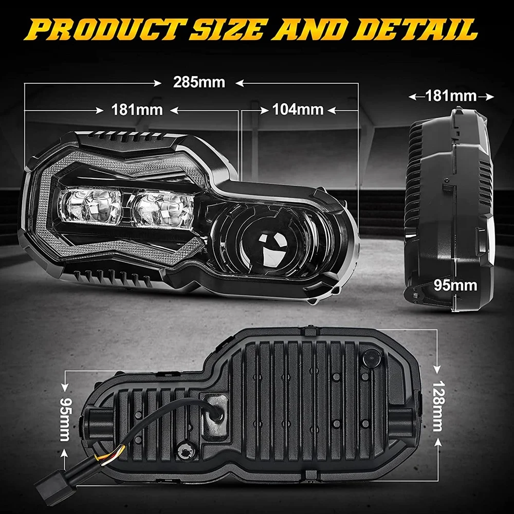 STLFLOYO Factory ODM Led Headlight for  Motorcycle High Low Beam LED Daytime Projector Headlight for  F800 Gs F800 Adv F80