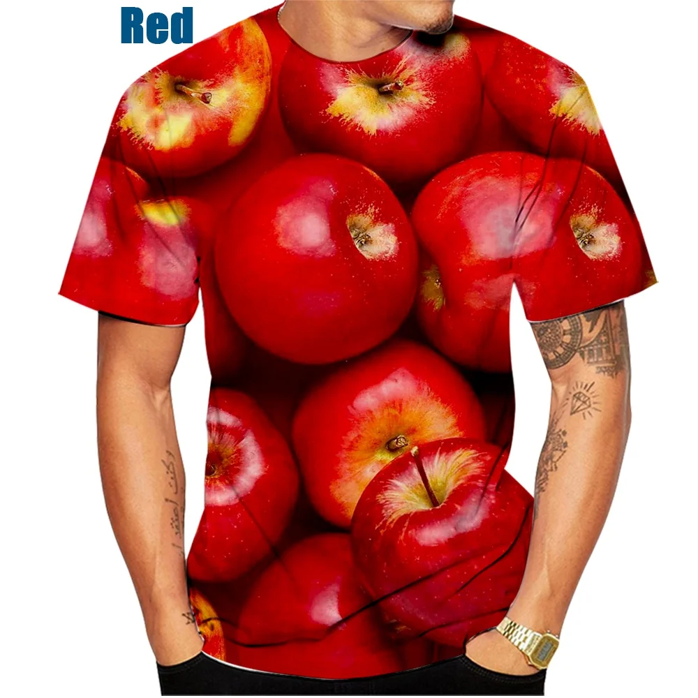 Newest Fashion 3D Printing Fruit T-shirts Men\'s and Women\'s Personality Short-sleeved Casual T-shirt Unisex Tops