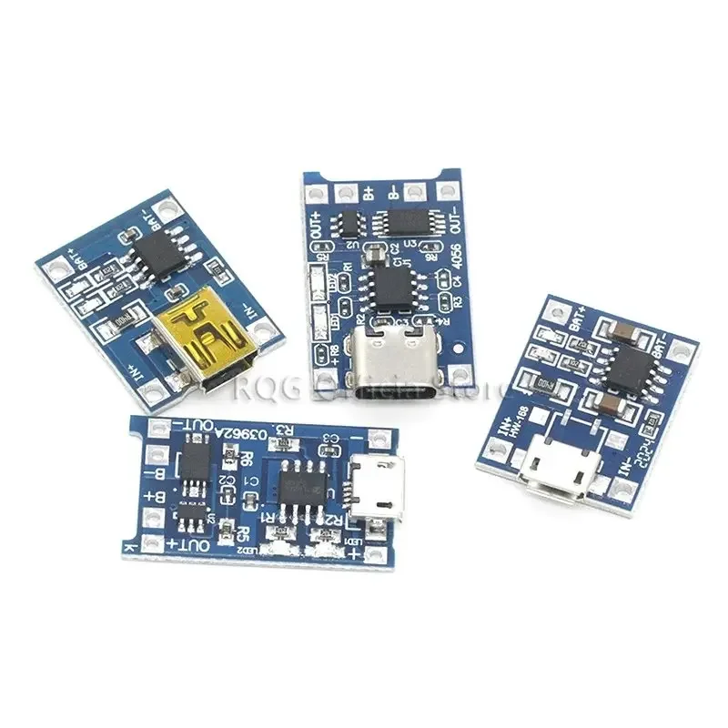 Type-c / Micro USB 5V 1A 18650 TP4056 Lithium Battery Charger Module Charging Board With Protection Dual Functions 1A Li-ion