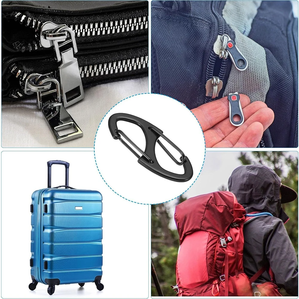 8 Stuks Rits Clip Diefstal Afschrikmiddel Dubbele Opening Lock Rits Pull Vervanging Clips Voor Tas Bagage Pickpocket Rugzak Portemonnee