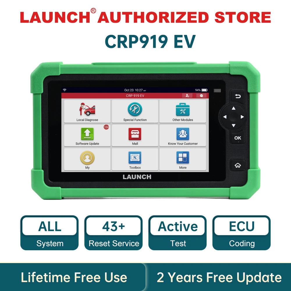 DE LAUNCH X431 CRP919 EV Nieuwe Energie Auto Diagnose Gereedschap CAN FD DOIP OBD Scanner Alle Systemen 43+ Reset ECU Codering Bidirectioneel