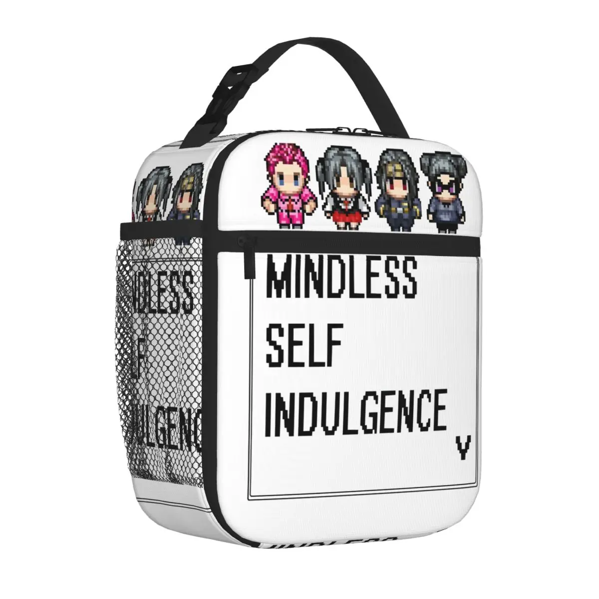 Hot Sale MINDLESS SELF INDULGENCE VIDEO GAME RETRO Denim Style Bento Bag Workplace Meal Insulated Food Bag
