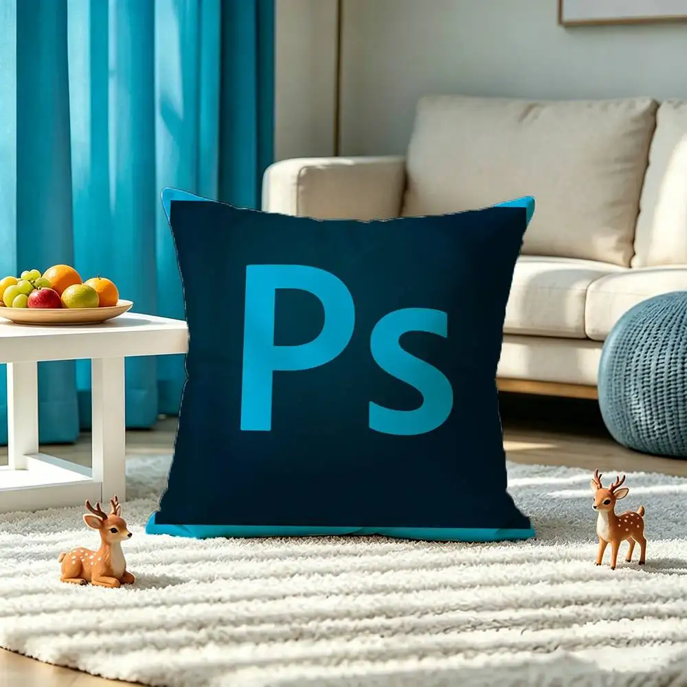 software professional A-A-Adobe CC Pillow Case Square Double-Sided Sofa Cushion Cover Bedroom Bedside Pillow